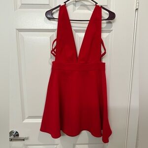 Tobi Vibrant Red Backless Dress